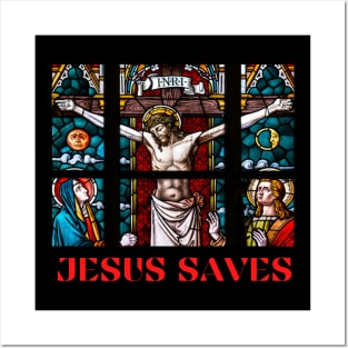 Jesus saves Posters and Art